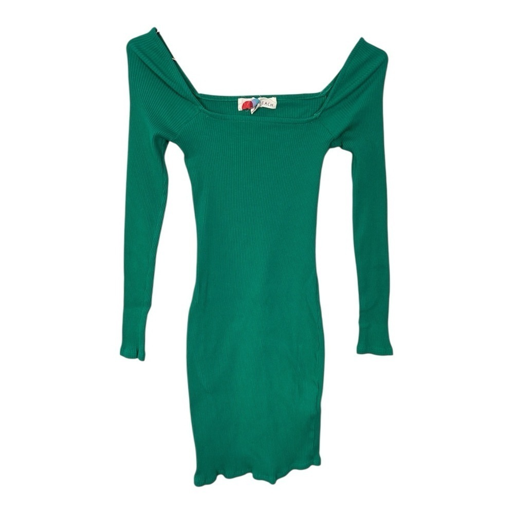 Free People Beach Long-sleeve Mini Dress Green